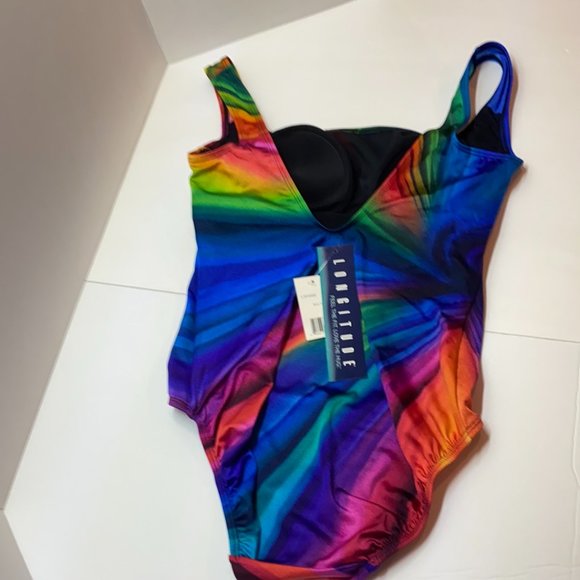 NWT Longitude Twisted Ways Multicolor One Piece Swimsuit - Picture 4 of 5